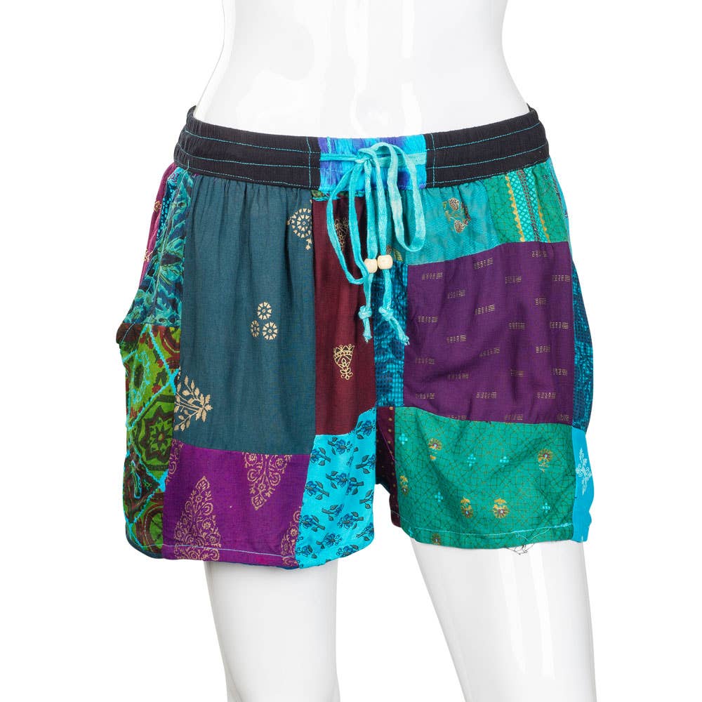 PATCHWORK COTTON SHORTS