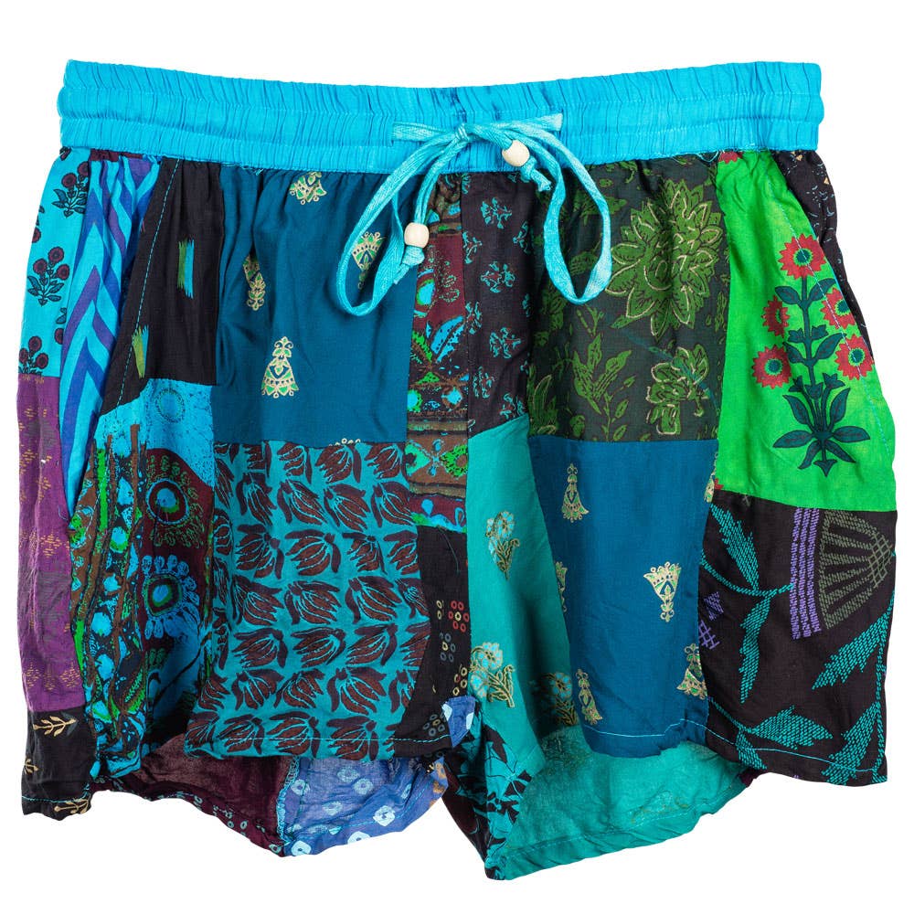 PATCHWORK COTTON SHORTS