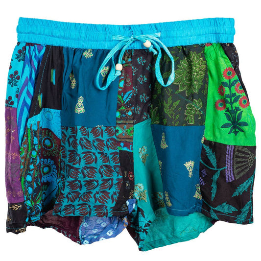 PATCHWORK COTTON SHORTS