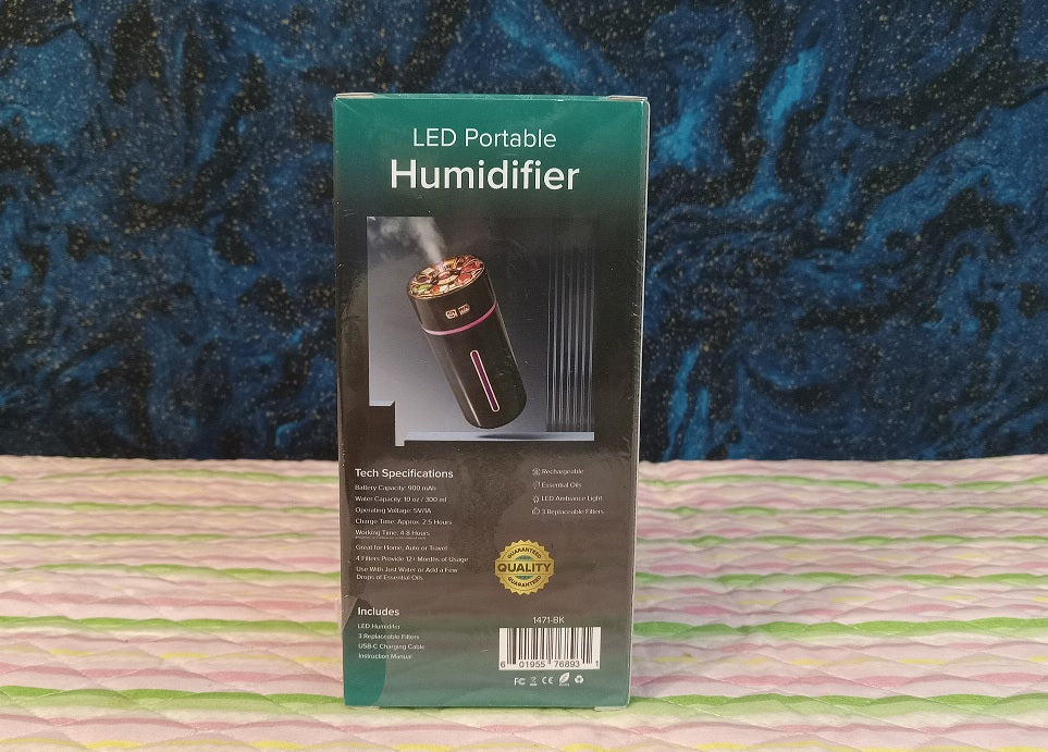 TechTrendz LED Portable Humidifier & Essential Oils